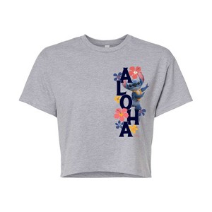 Women's - Lilo and Stitch - Aloha Stitch Cropped Graphic T-Shirt - 1 of 4