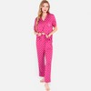 Anna-Kaci Lounge Women's Polka Dot Short Sleeve Button-Up Pajama Set with Pocket Detail - 4 of 4