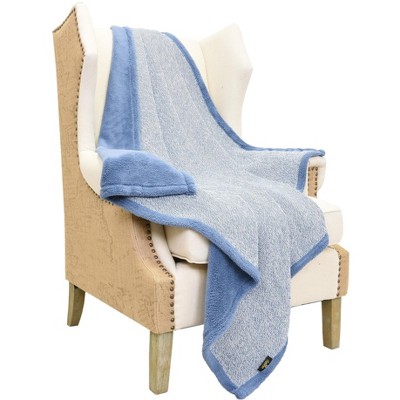 Catalonia Blue Reversible Sherpa Fleece Throw Blanket 50x60 Inches