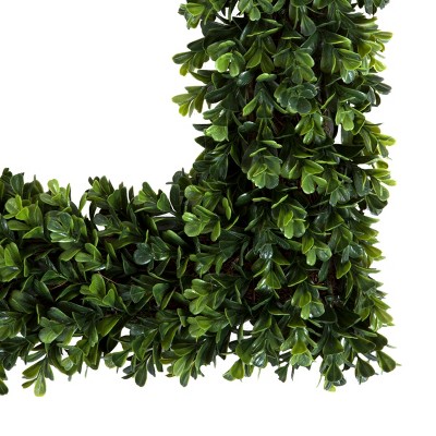 Nature Spring 16" Green Boxwood Artificial Square Wreath for Front Door