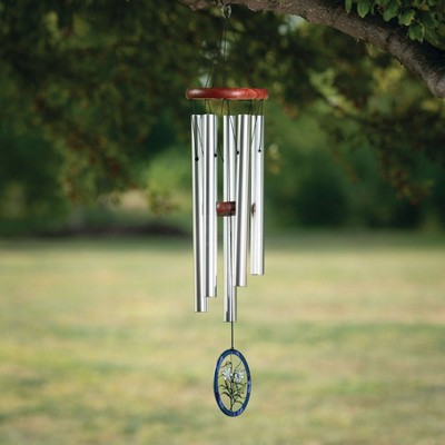 Polished Metal Lily Ornament Wind Chime, 26"