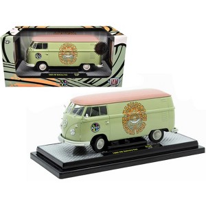 1960 Volkswagen Delivery Van "Maui & Sons" Light Olive Green with Salmon Top Limited Ed 1/24 Diecast Model Car by M2 Machines - 1 of 3
