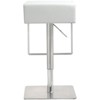 TOV Furniture Seville 25" Adjustable Contemporary Fabric Barstool in White - 3 of 4