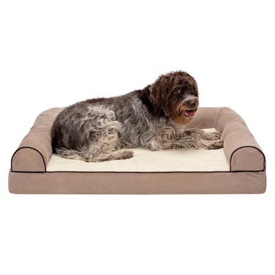 FurHaven Faux Fleece & Chenille Orthopedic Sofa Dog Bed