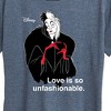 Women's - Disney Villains - Cruella De Vil Love Unfasionable Short Sleeve Graphic T-Shirt - 2 of 4