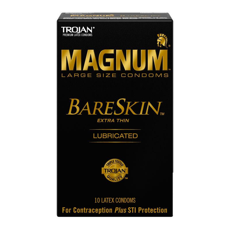 Trojan Magnum Bareskin Large Size Lubricated Latex Condoms - 10ct, 1 of 12