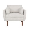 TOAOTBNBO Upholstered Accent Chair with Birch Wood Leg, Sofa Armchair with Soft Cushion Club Chair for Bedroom, Beige - 2 of 4