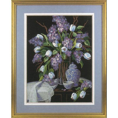 Dimensions Crewel Embroidery Kit 12"X16"-Lilacs & Lace-Stitched In Wool & Thread