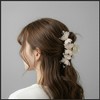 Anna-Kaci Beaded Flower Metal Hair Claw Clip with Curved Design and Textured Accents - 2 of 4