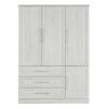 Whisen Classic Design 4-Doors Wardrobe Storage with Hanging Rods,Shelf and 3 Drawers - 4 of 4