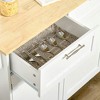 Resenkos 41" Modern Rolling Kitchen Island on Wheels, Utility Cart Storage Trolley with Rubberwood Top & Drawers, - 2 of 4