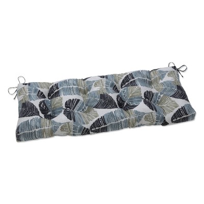 48" x 18" Outdoor Tufted Bench/Swing Cushion Hixon Stone Black - Pillow Perfect