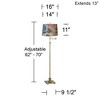 360 Lighting Swing Arm Floor Lamp Adjustable Height 70" Tall Antique Brass Tropic Flower Drum Shade for Living Room Reading Bedroom Office - 4 of 4