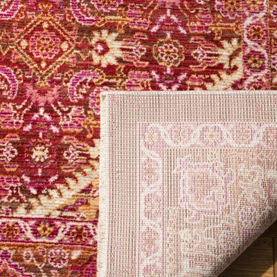 Rust Red Floral Motif Rectangular Area Rug, 9' x 13'