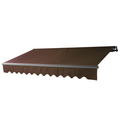 Aleko Abm20x10brown36 Black Frame Motorized Retractable Home Patio Canopy Awning 20 X10 Brown Target