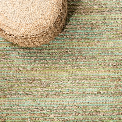 Cape Cod Green Handwoven Jute Area Rug, 3' x 5'