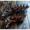 Melrose Set of 2 Bronze and Brown Elk Horn Christmas Tabletop Trays 22" - 3 of 3