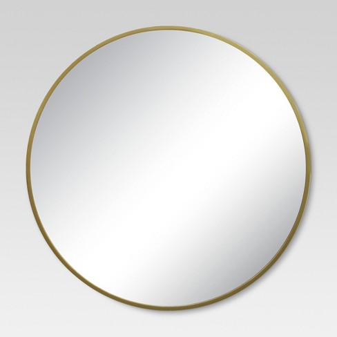 round gold mirror 100cm