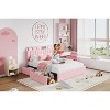 coucheta Bed Frame with 2 Flexible Drawers, Boucle Upholstered Platform Bed Frame with Bookcase Headboard，Easy Assembly - 3 of 4