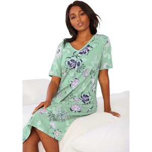 Dreams & Co. Plus Size Short T-Shirt Lounger - 1 of 4