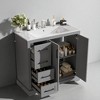 36" Bathroom Vanity with Ceramic Sink, Solid Wood Frame, 2 Soft Close Doors, 3 Drawers, Adjustable Shelf, Modern Freestanding Cabinet - 3 of 4