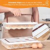 Deviled Egg Containers with Lid (Set of 2), Plastic Tray Carrier with Handle for 48 Eggs, Clear Stackable Egg Holder - 3 of 4