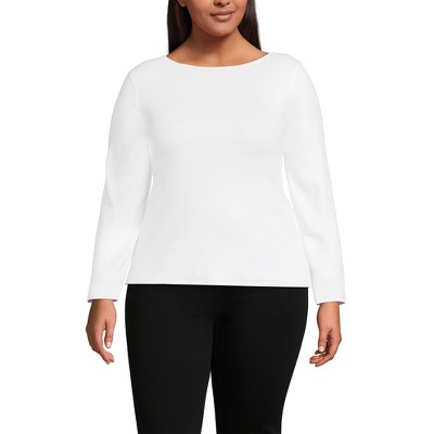 Lands' End Women's Long Sleeve Polished Essentials Boatneck Top
