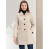 INSPIRE CHIC Women's Single Breasted Long Peter Pan Collar Vintage Winter Overcoat - 2 of 4