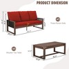 YARDSIGHT 2-Piece Patio Sofa Set with Coffee Table, Wood Frame and Wicker Outdoor Couch with Thick Cushions - 3 of 4