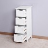 VYNXARIA Chic White Freestanding Bathroom Storage Cabinet with Drawers - 3 of 4
