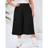 Coolmee Women Plus Size Palazzo Pants Wide Leg Smocked Waist Casual Loose Pants with Pockets - 4 of 4