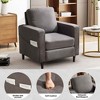 CAVINAS Linen Accent Chair with Mid-Height Backrest,Mid-Century Upholstered Living Room Chairs,Reading Chairs for Living Room - 4 of 4