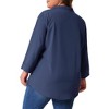 Agnes Orinda Women's Plus Size Long Sleeve V Neck Chiffon Flowy Blouses - 4 of 4
