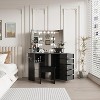 Makeup Vanity With Lighted Mirror,Corner Vanity Table With 5 Rotating Drawers - 4 of 4