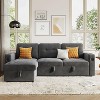 84"Sleeper Sofa Couch, L-Shaped Sofa,Convertible Pull Out Sofa Bed with Storage, Charging Station, Led Lights,Modern Sectional Sofa for Living Room - 3 of 4