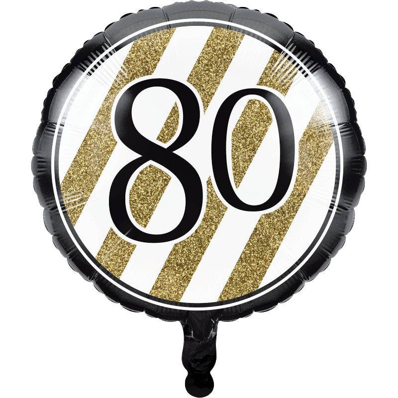 80th Birthday Party Decorations Kit Black/Gold, 2 of 6