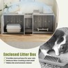 3-in-1 Wooden Litter Cabinet 55" Hiddden Litter Box Enclosure Furniture with Barn Door & Double Rooms for Bedroom Living Room - 4 of 4