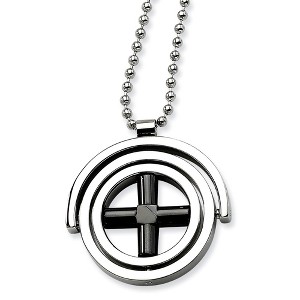 Black Bow Jewelry Two-Tone Stainless Steel Circle Necklace - 22 Inch - 1 of 4