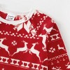 PATPAT Christmas Family Matching Long-sleeve Allover Deer & Snowflake Print Red Thickened Pajamas Sets - 3 of 4