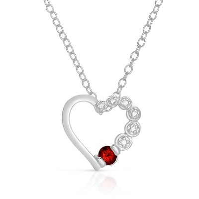 Sterling Silver Genuine Ruby Heart DNA Necklace- A Meaningful Jewelry Piece Symbolizing Love, Passion, and Deep Emotional Connection