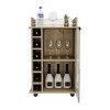 Kitchen Cart with Six Wine Cubbies and Open-top Shelf - 3 of 4