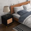 Rattan Nightstand Set of 2, Modern Farmhouse End Table with Storage Cabinet and 1 Door, Rustic Couch Side Table for Living Room Bedroom - 3 of 4
