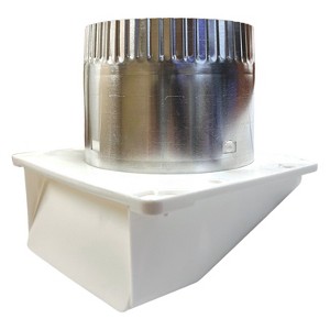 Lambro® 4-In. White Plastic Under Eave Vent with Weather Damper and Tail Pipe - 1 of 4