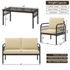 Costway 4 PCS Patio Furniture Set Outdoor Wicker Conversation Bistro Set with Soft Cushions - 4 of 4