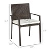 NicBex Set of 2 Outdoor Dining Chair,Modern Rattan Patio Dining Chairs with Cushion and Backrest,22.8/25.3/25.2 inch Chairs Suitable for Patio,Garden - 3 of 4