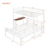 Twin Over Full Metal Bunk Bed with Desk Ladder and Quality Slats for Bedroom Metallic  White - 3 of 3