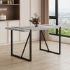 TiramisuBest Minimalist Retro Rectangular Dining Table with Gray Textured MDF Top & Black Metal Legs, Structured Visual Design - 2 of 4