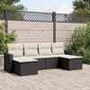 vidaXL 6 Piece Patio Sofa Set with Cushions - Black and Cream Without Table - 2 of 4