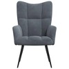 vidaXL Relaxing Chair Dark Gray Velvet - 3 of 4