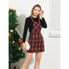 Allegra K Women's Plaid Print Adjustable Strap Casual Suspender Dress - 3 of 4